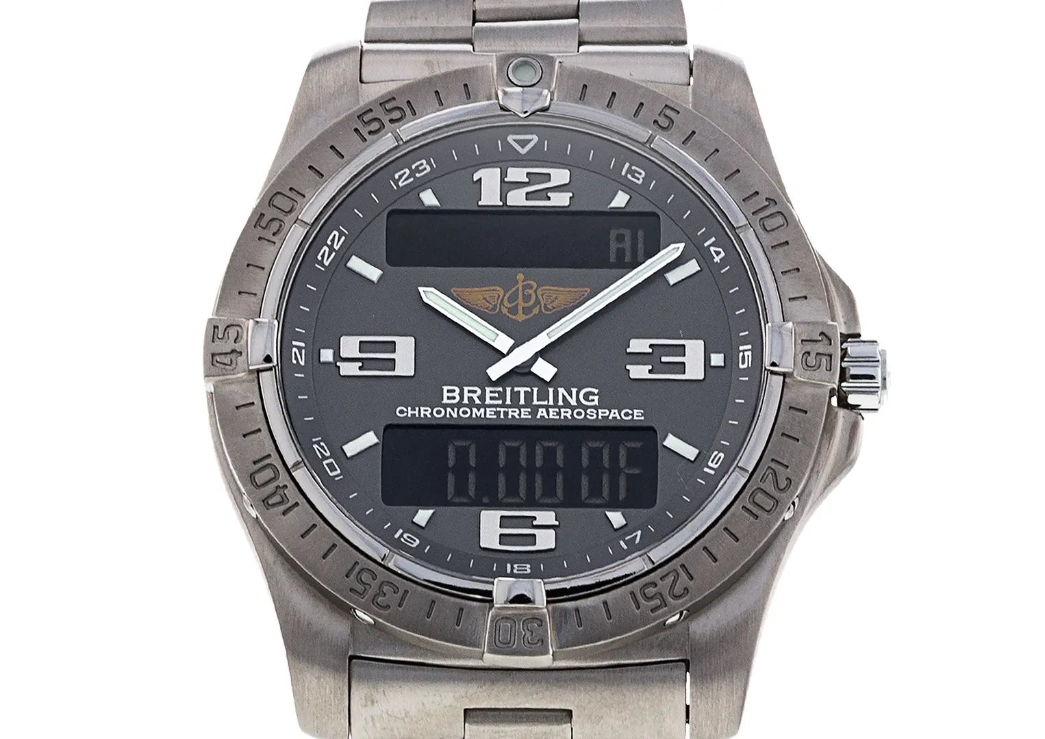The Breitling Aerospace features an ana-digi display.
